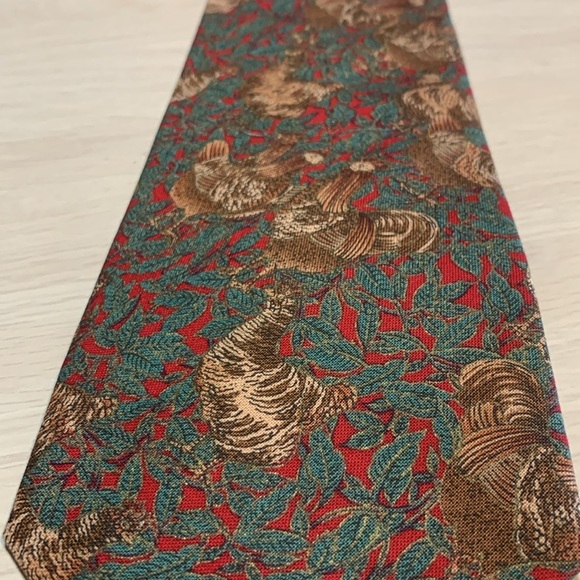 Menโs Vintage 90s 1998 Chicken Tie Wearable Art Farmer Chicken Dad Cotton Tie - Picture 15 of 17